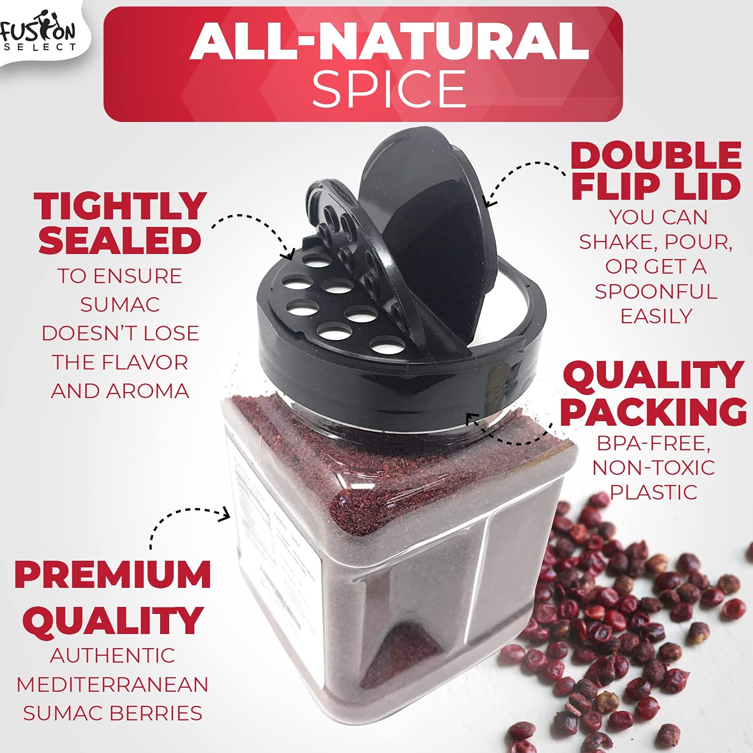 Fusion Select sumac spice in a dish suggests meat rubs and marinades