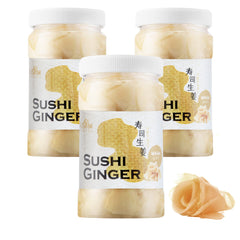 Fusion Select natural sliced gari in a three-pack, ready for sushi prep.