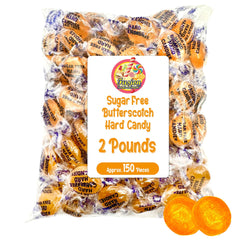 Fusion Sweets And Snacks sugar free butterscotch candies front view in bag for sugar-free snacking