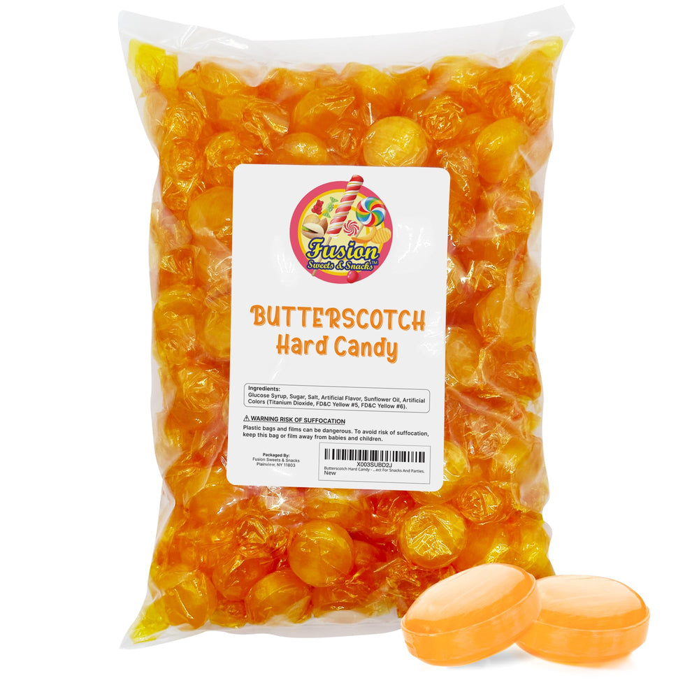Fusion Sweets Butterscotch bulk 2lb bag for party candy dishes and sharing.
