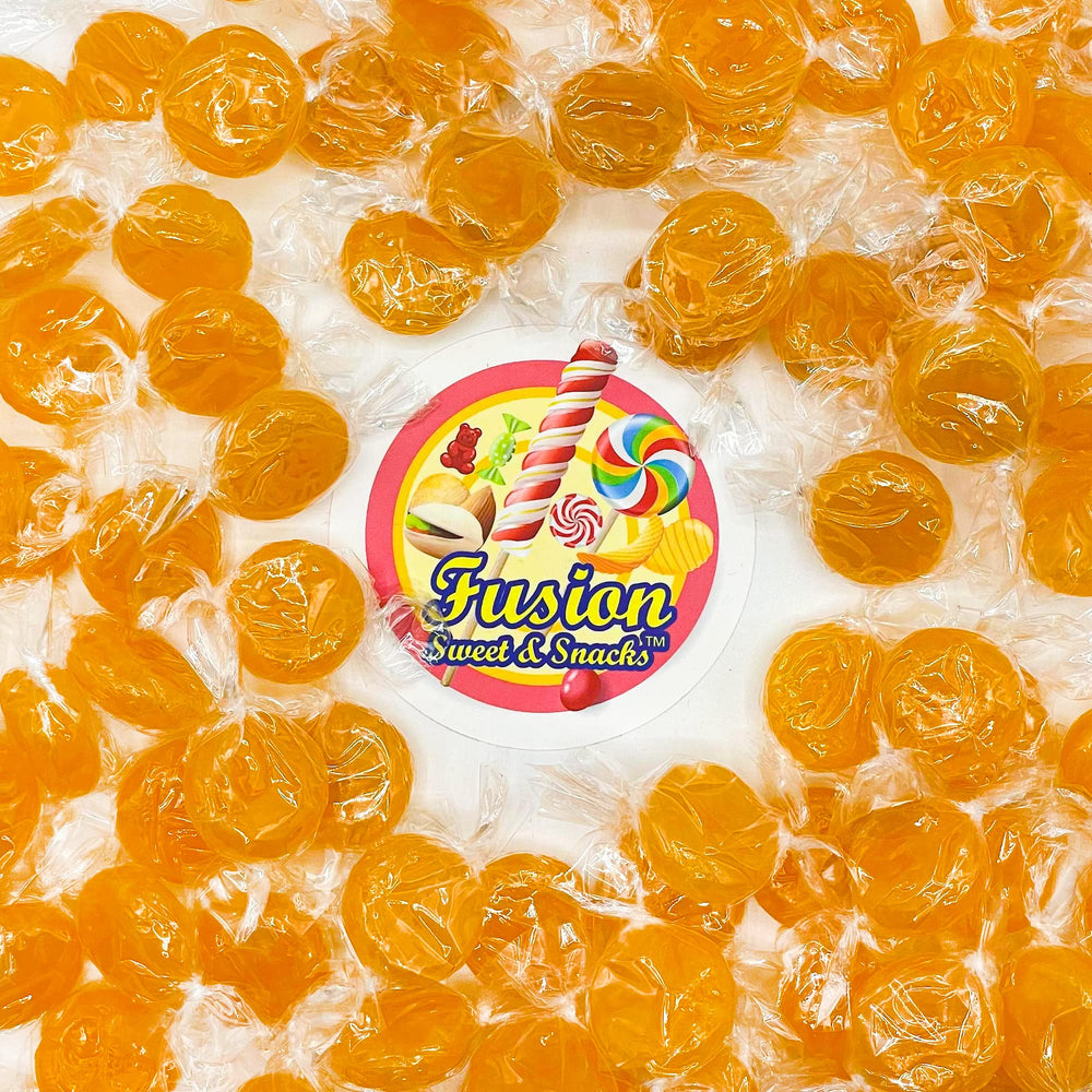 Fusion Sweets Butterscotch discs ideal for kids' lunches and office candy bowls.