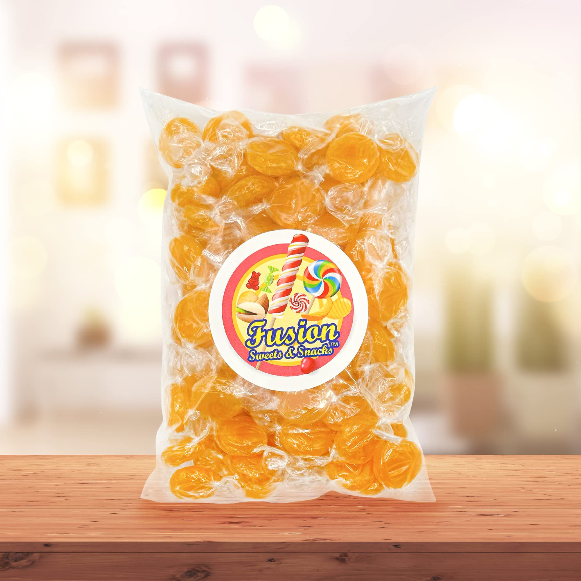 Fusion Sweets Butterscotch serves as a comforting treat alongside coffee or tea.