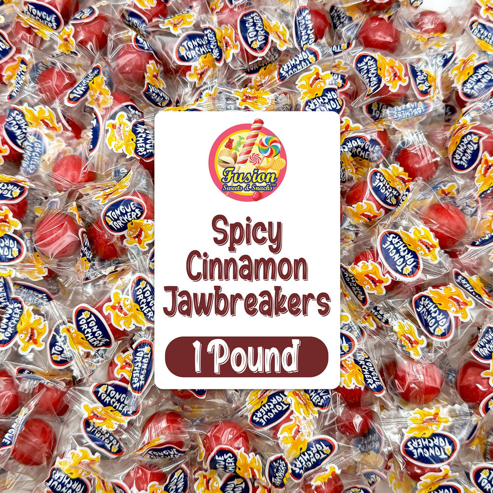 Fusion Sweets And Snacks Cinnamon Spicy Jawbreaker 1lb bag closeup for holiday bowls