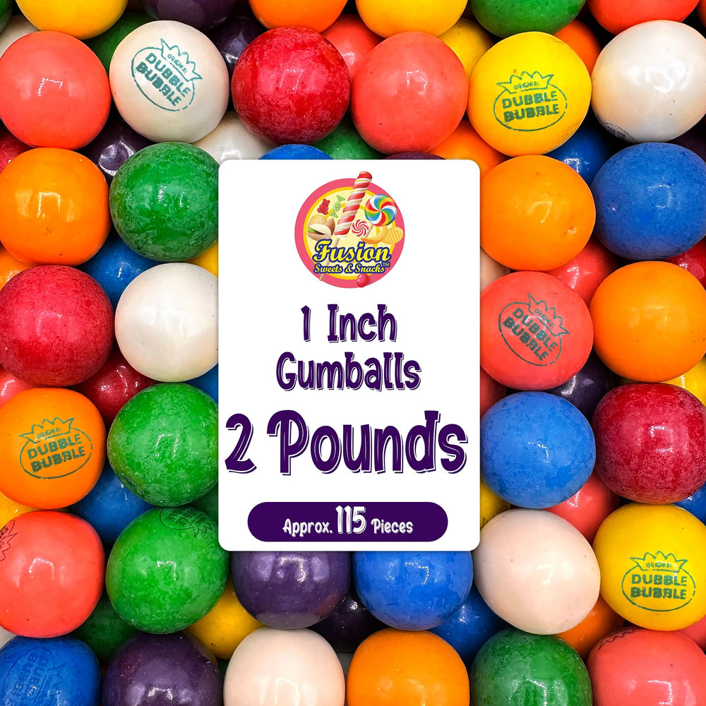 Fusion Sweets And Snacks gumballs 1-inch bulk bag for easy machine refills and bright displays.