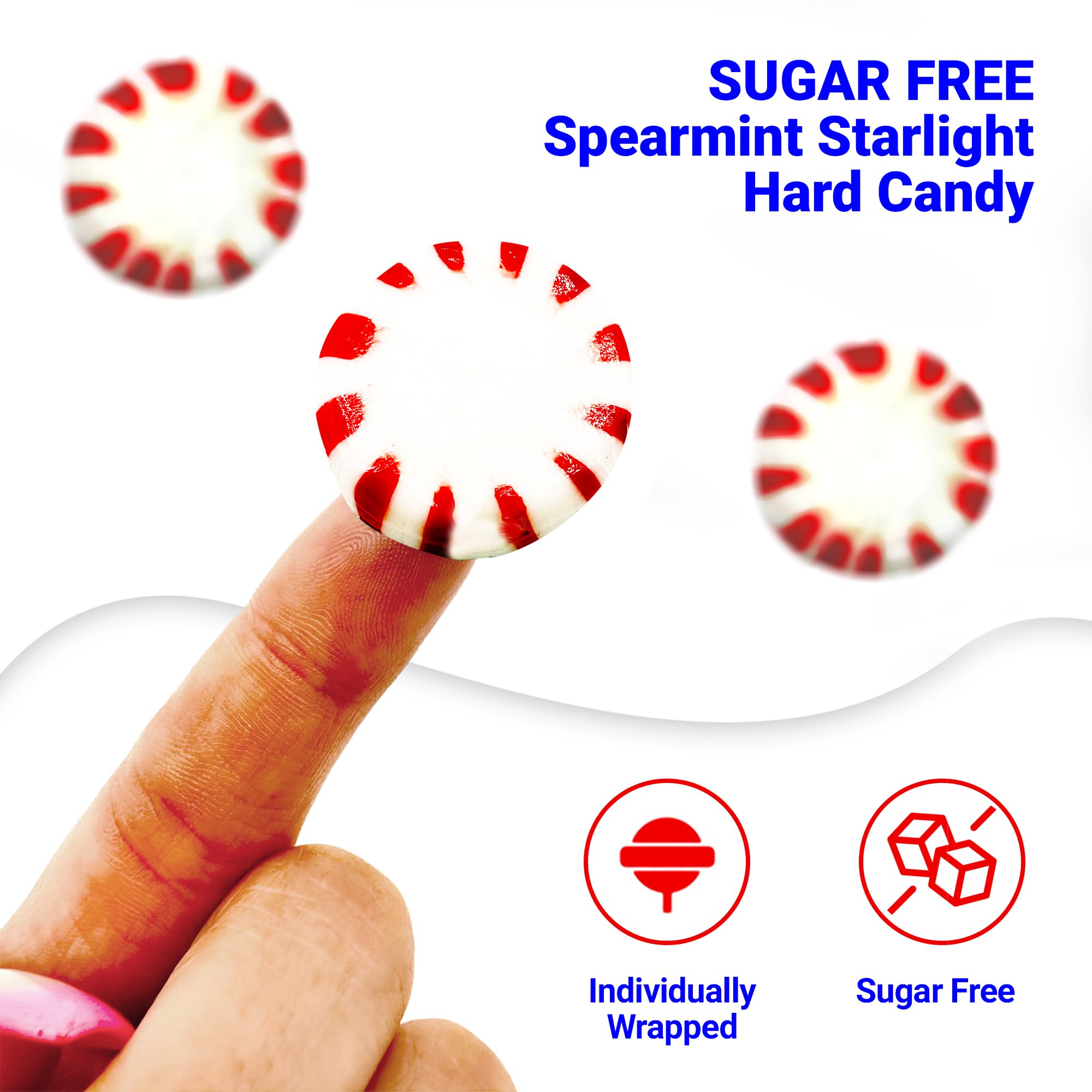 Fusion Sweets Sugar-Free Peppermint Starlight open bag spilling a few mints