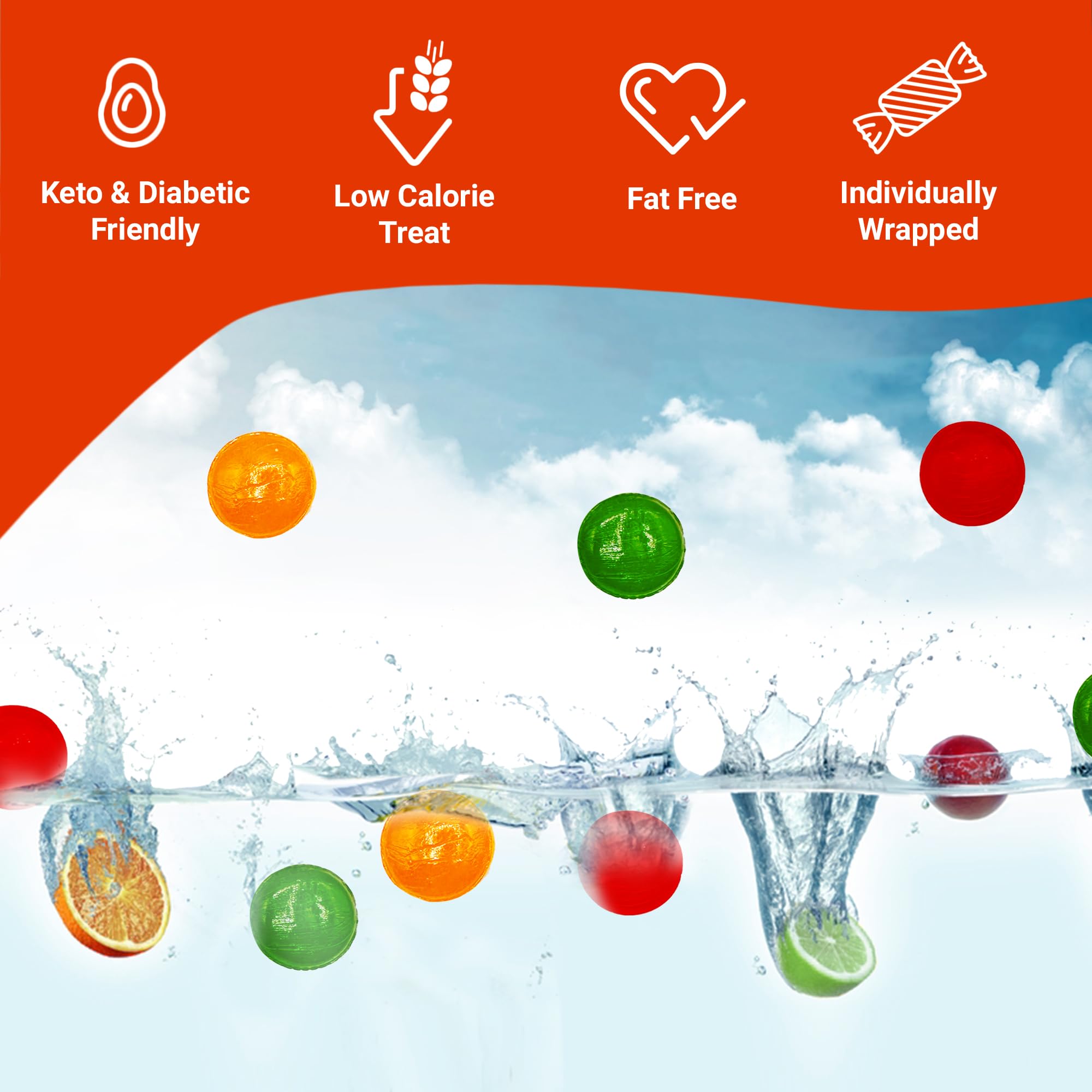 Fusion Sweets Arcor Sugar Free bag—75+ pieces of sugar-free snacking pleasure.