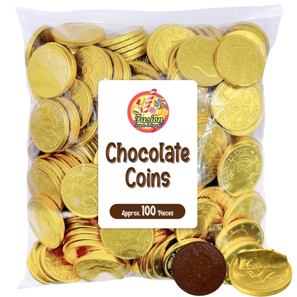 Fusion Sweets And Snacks Gold Coin display for festive candy buffets and dessert tables.
