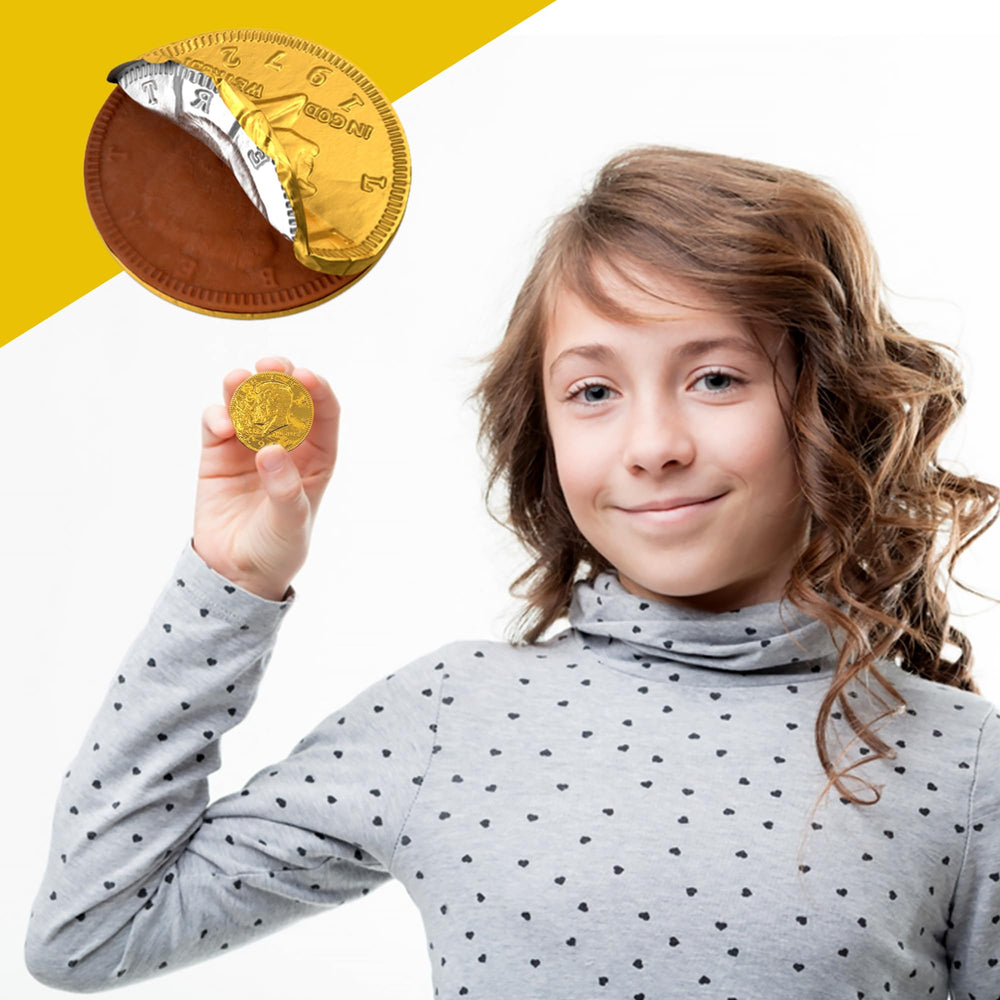 Fusion Sweets Gold Candy Coins classroom-treats delight students during seasonal activities.