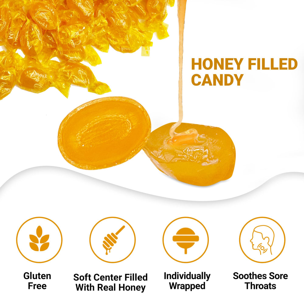 Fusion Sweets Honey-Filled Hard Candy inside a clear bowl ready to snack