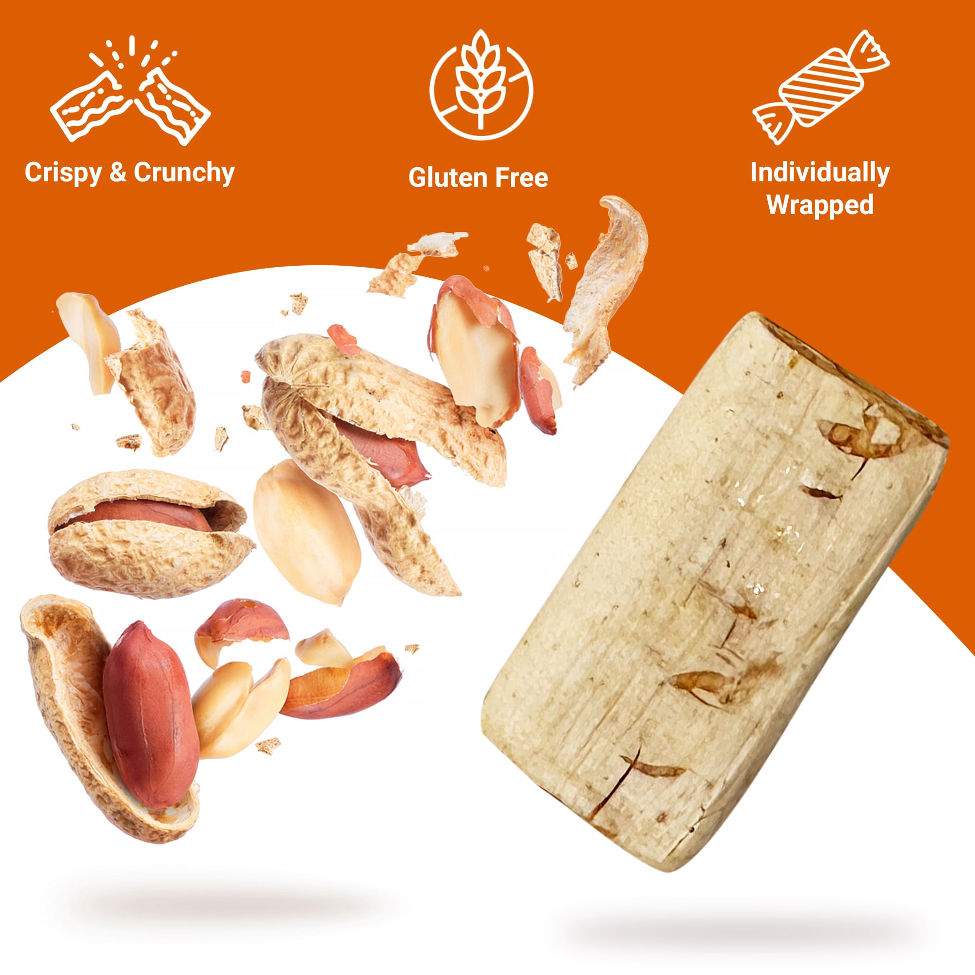 Fusion Sweets Peanut Butter Bars enjoy long-lasting freshness in sealed packaging.