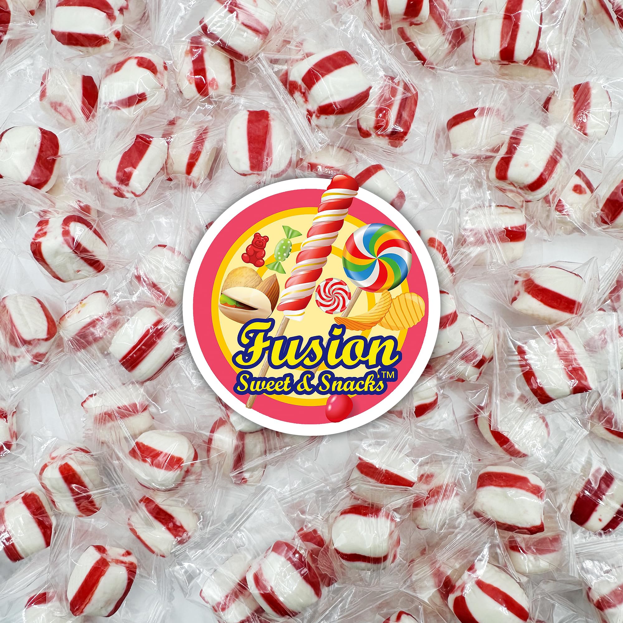 Fusion Sweets peppermint puffs snack on the go, anytime.