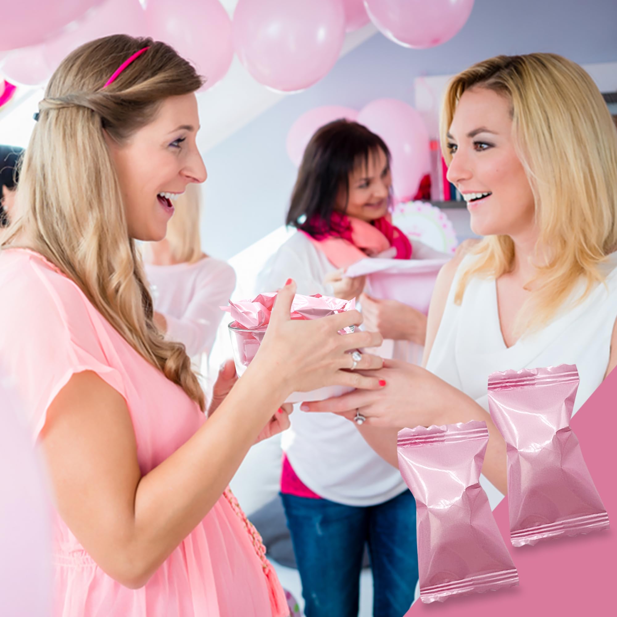 Fusion Sweets And Snacks Pink Buttermints in party favor bags for a pink theme