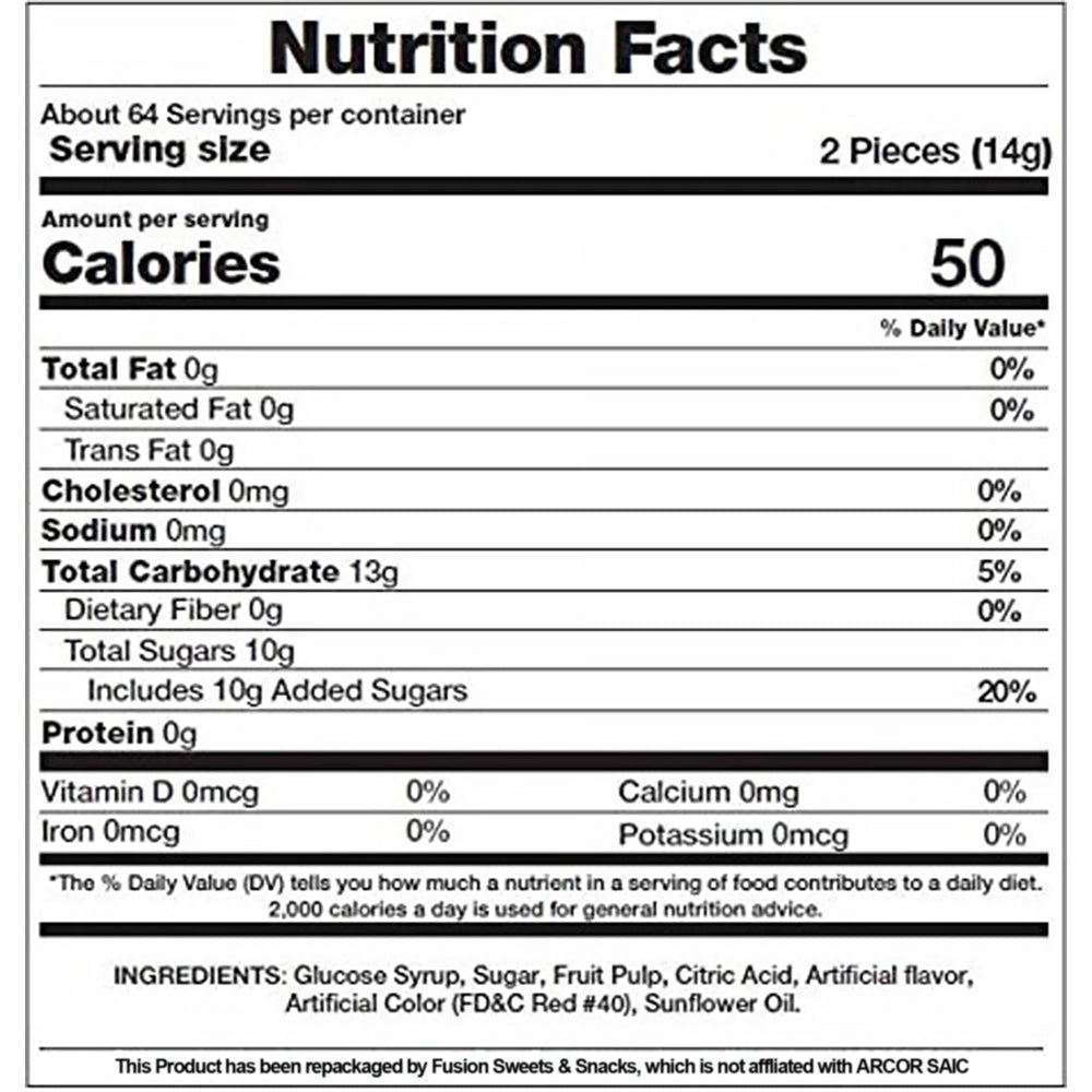 Fusion Sweets individually wrapped candies for freshness and on-the-go snacking