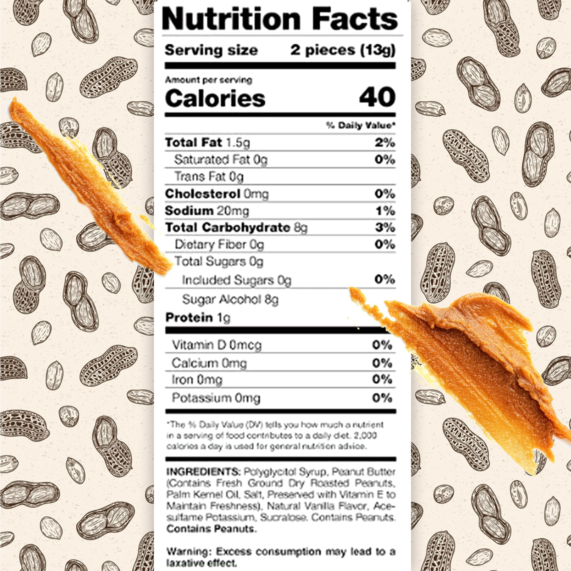 Fusion Sweets sugar-free peanut butter bars individually wrapped for on-the-go snacking