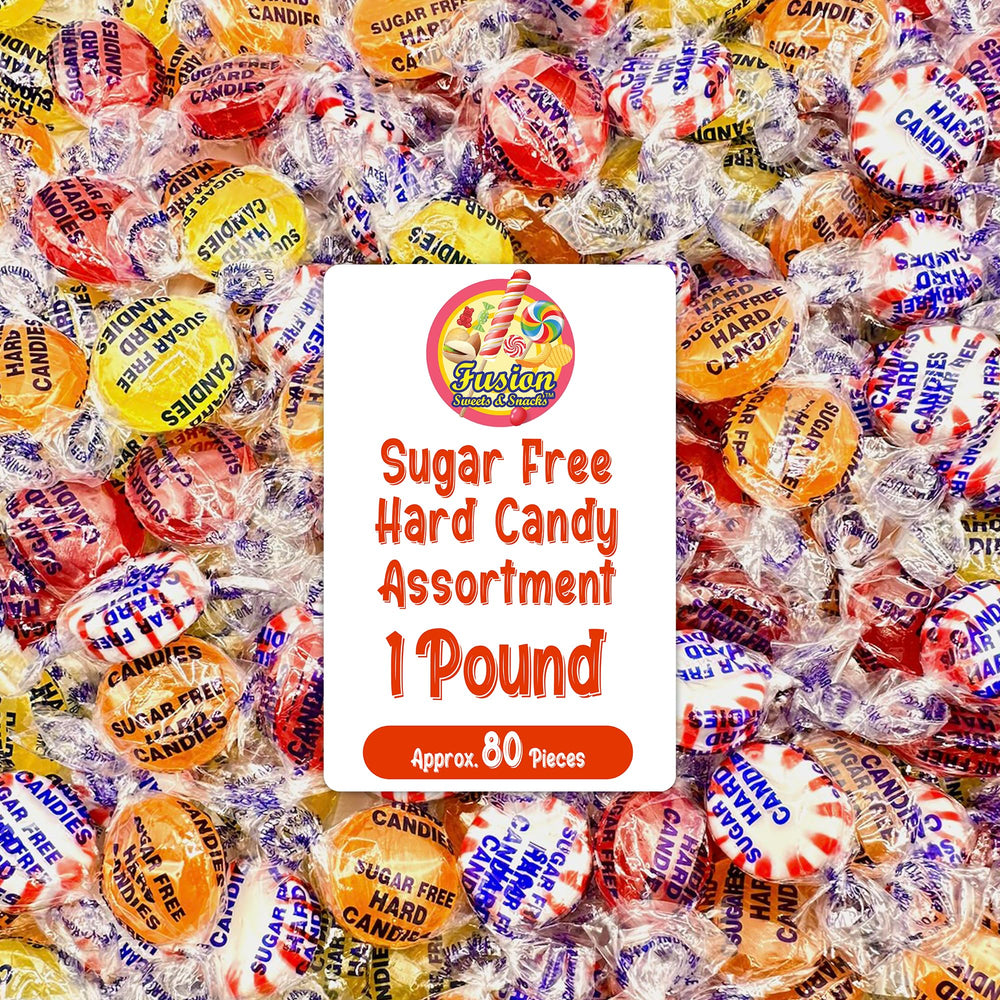 Fusion Sweets sugarfree hard candy assortment bulk bag for on-the-go snacking.