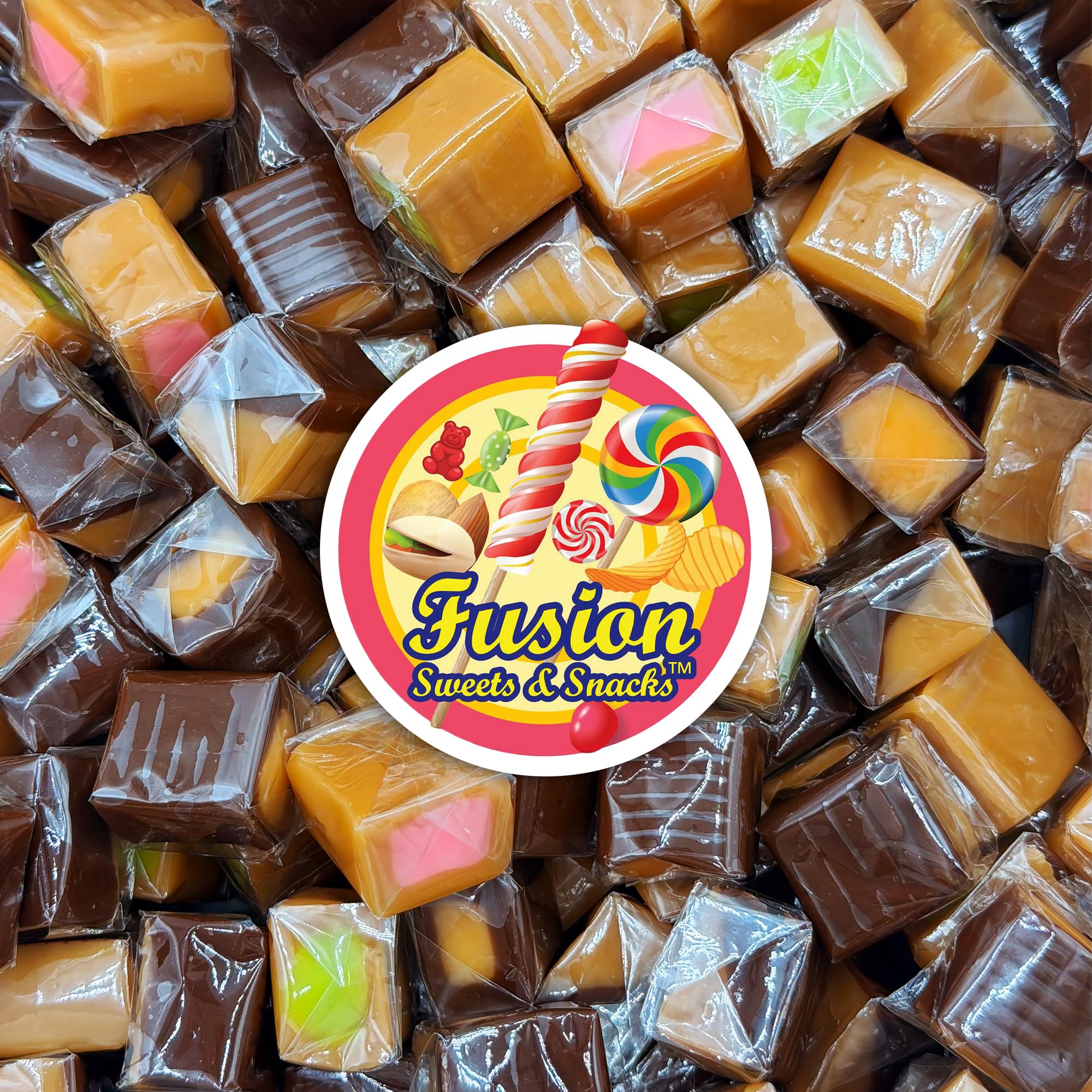 Fusion Sweets Vanilla Caramel Packaging, ready for gift bags and favors.
