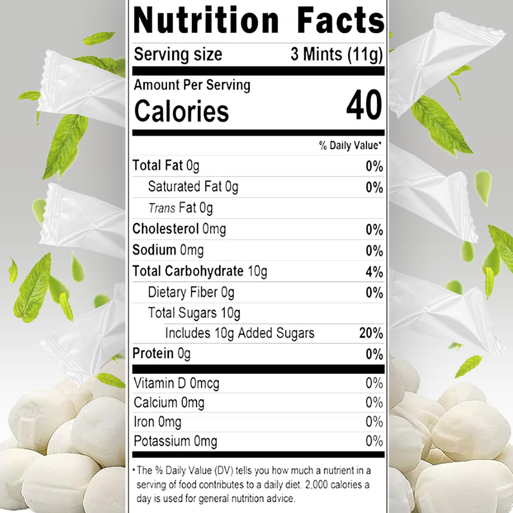 Fusion Sweets White Buttermints individually wrapped for freshness and serving