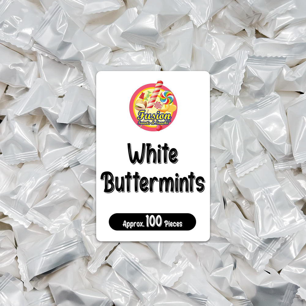 Fusion Sweets White Buttermints on display for weddings