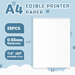 FUTEBO frosting sheets A4 print area for detailed cupcake designs.