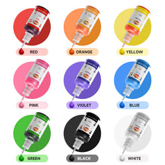 FUTEBO orange oil coloring bottle creates bright candy and frosting highlights.