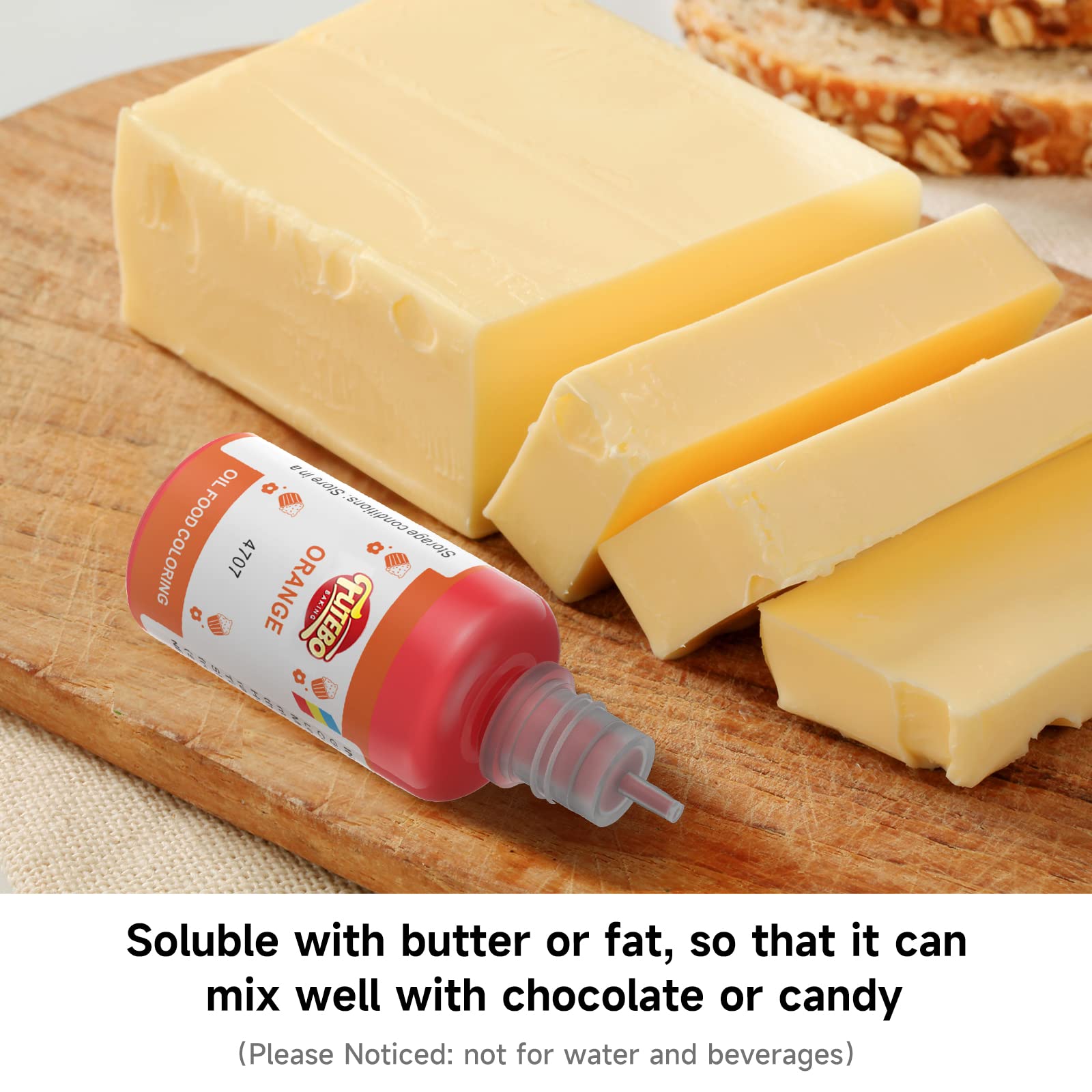 FUTEBO yellow oil coloring bottle adds sunny pops to buttercream and fondant.
