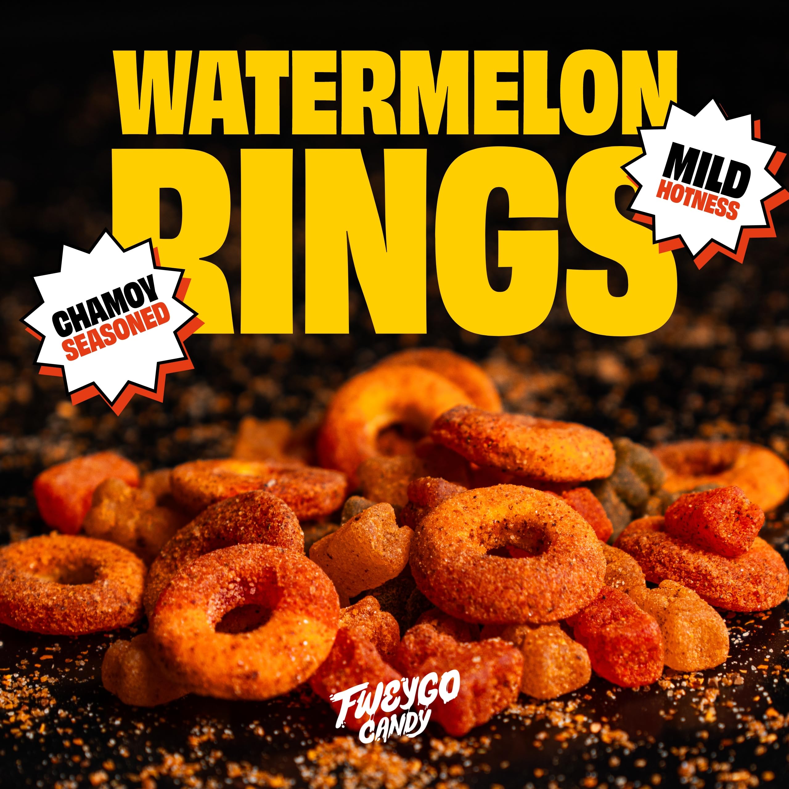 Fweygo water melon rings with Tajín dust offering tangy kick