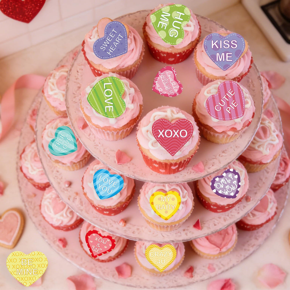 Fyeoxle bridal shower heart toppers elevate celebration treats.