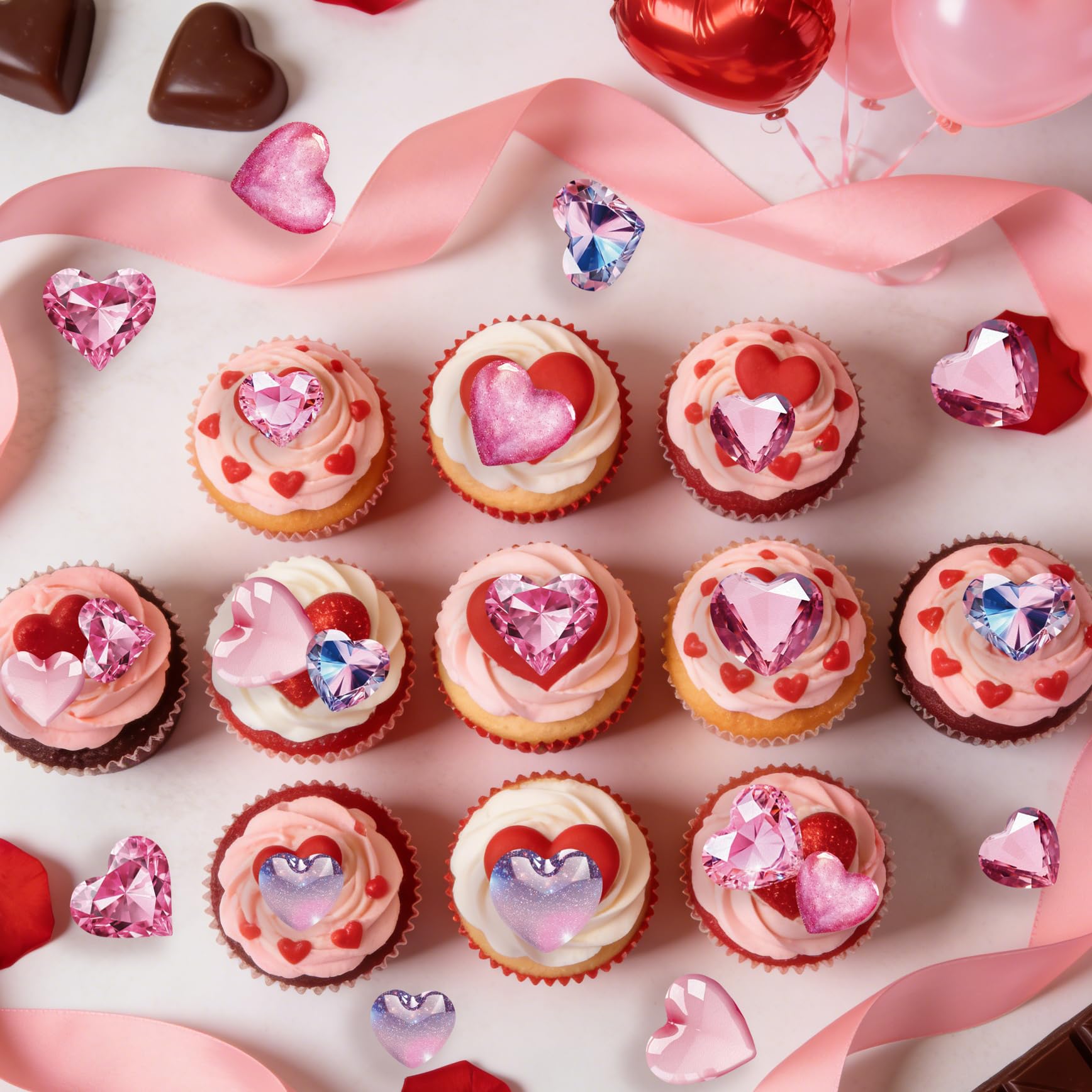 Fyeoxle toppers for bridal shower and Valentine party decoration.