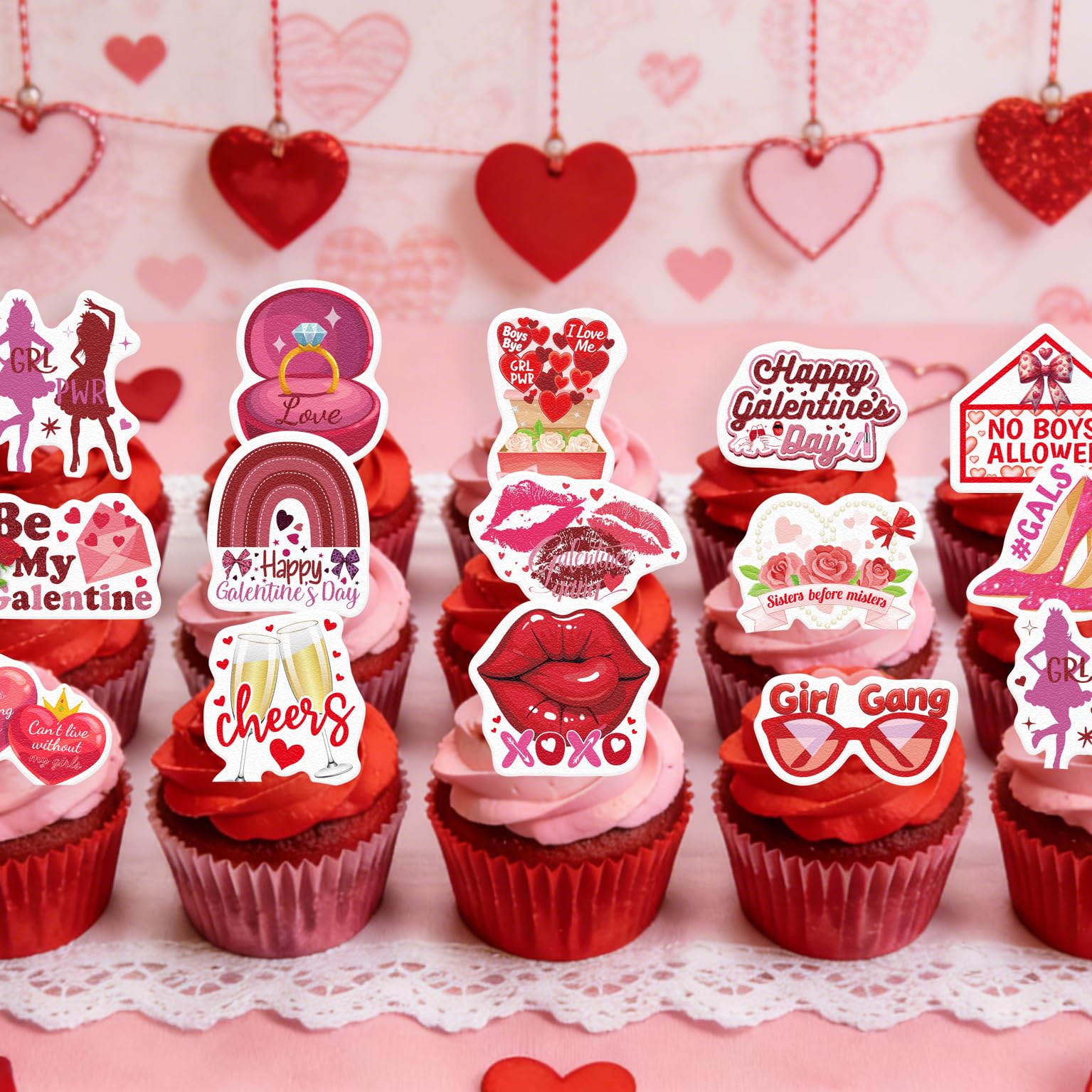 Wafer paper toppers stand neatly on buttercream for desserts by Fyeoxle.