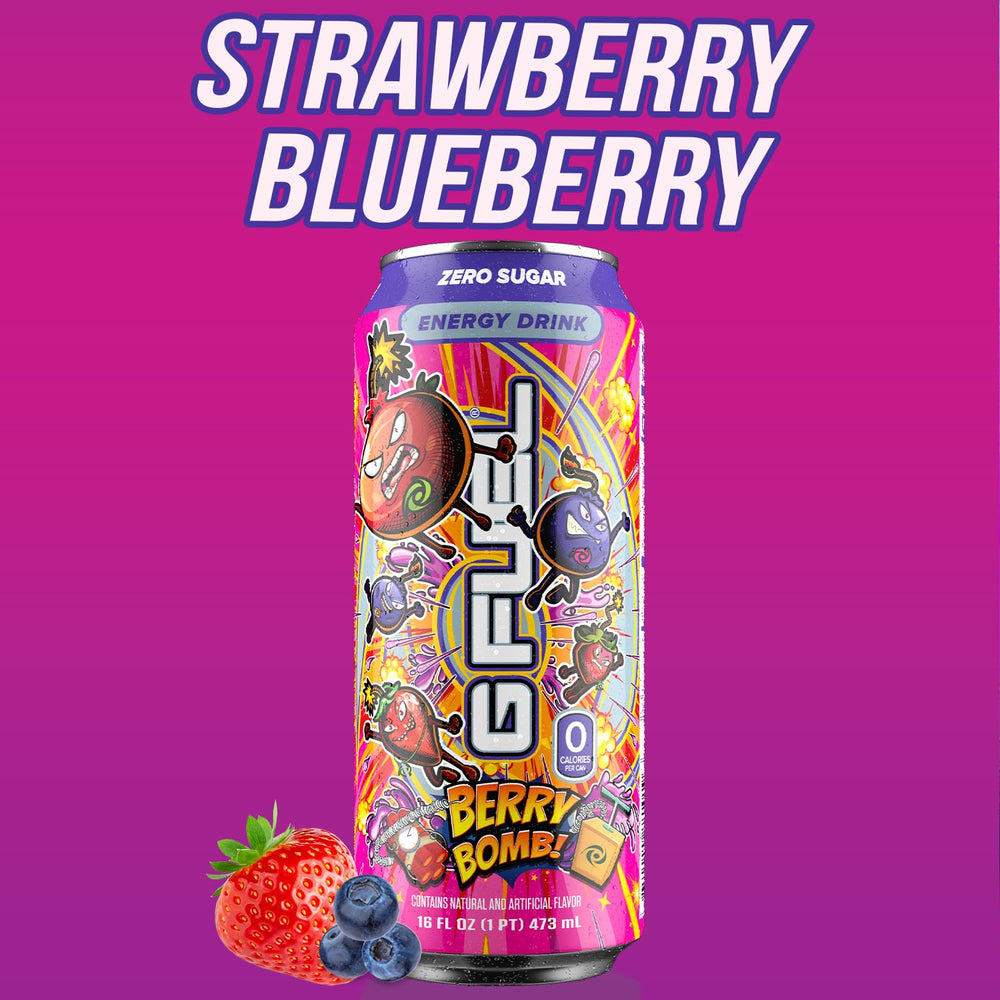 Pouring G Fuel Berry Bomb shows fizzy, refreshing aroma