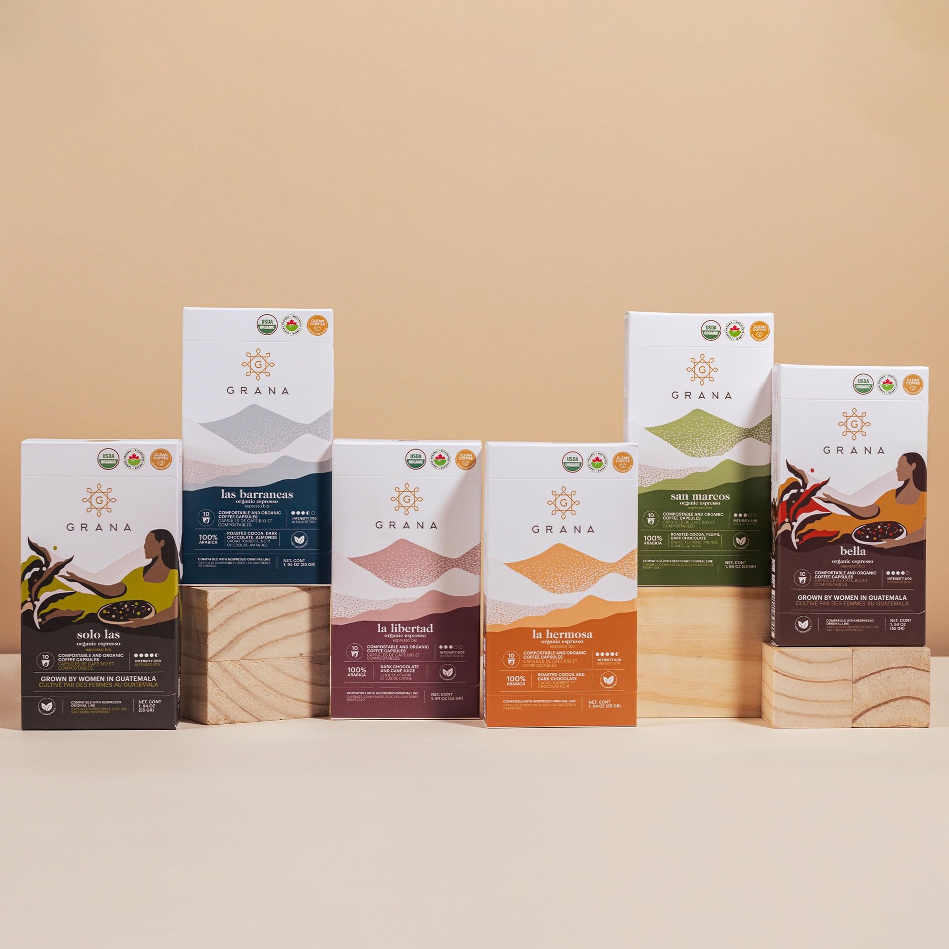 Eco-friendly packaging by G Grana supports sustainable coffee routines.