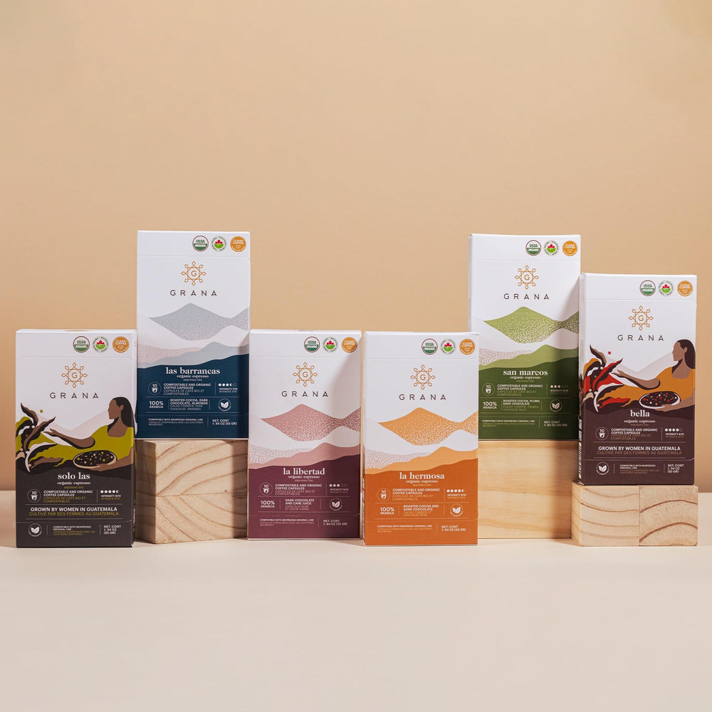 Eco-friendly packaging by G Grana supports sustainable coffee routines.
