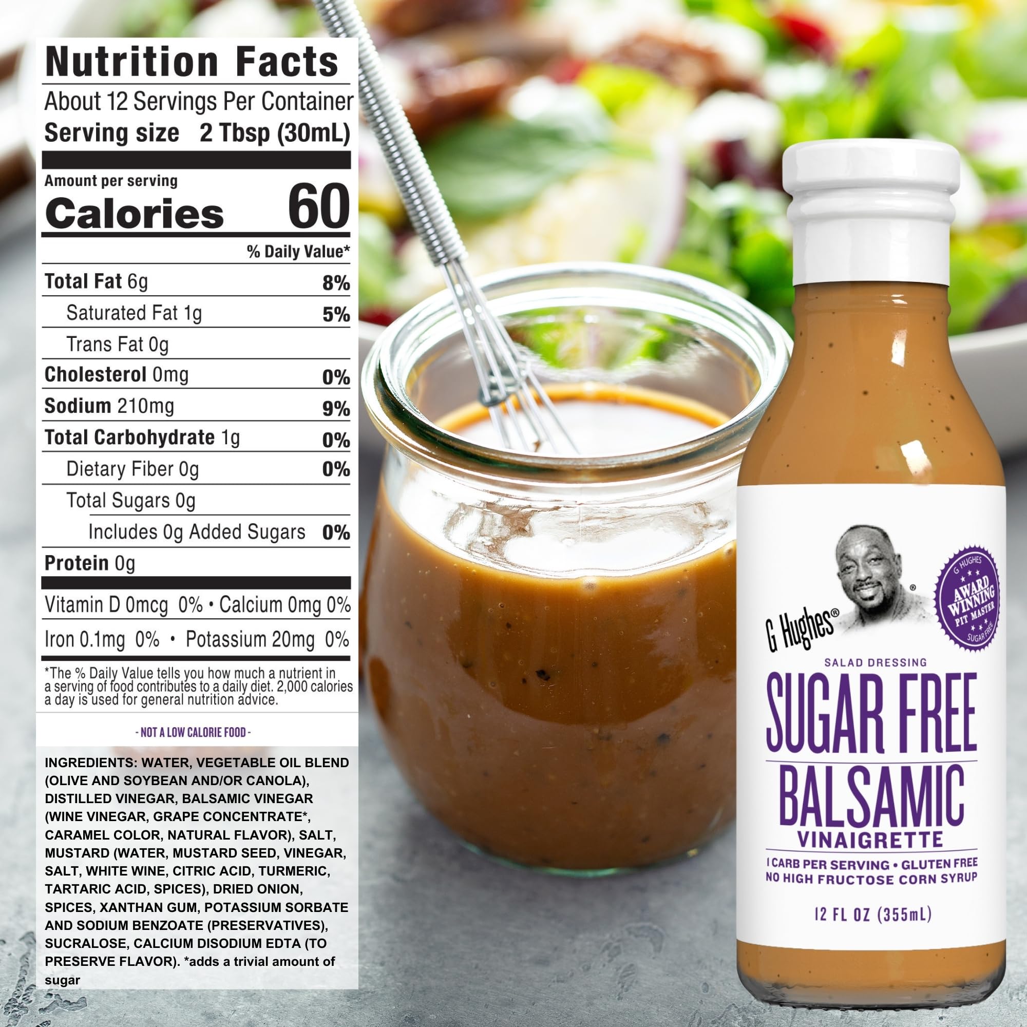 G Hughes Gluten-Free Dressing bottle with label, a safe choice for gluten-free meals