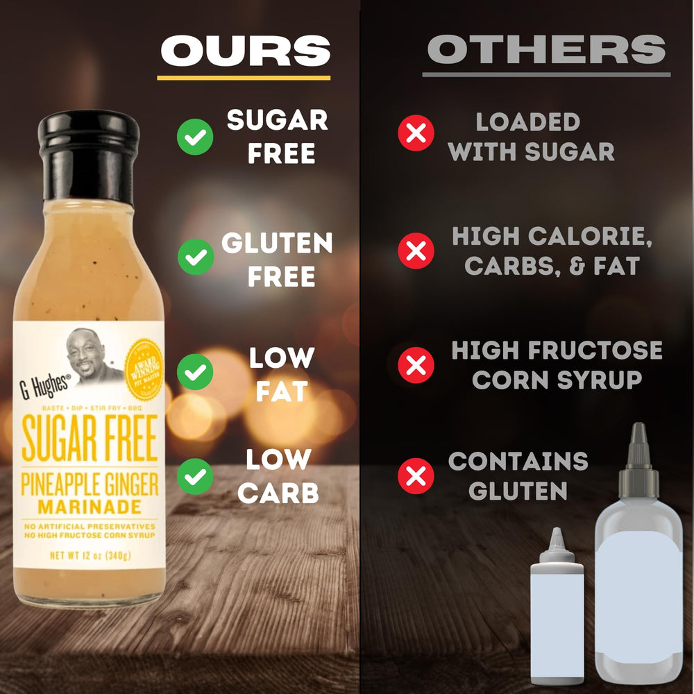 G Hughes Gluten Free label on sauce jar for allergen-friendly choice
