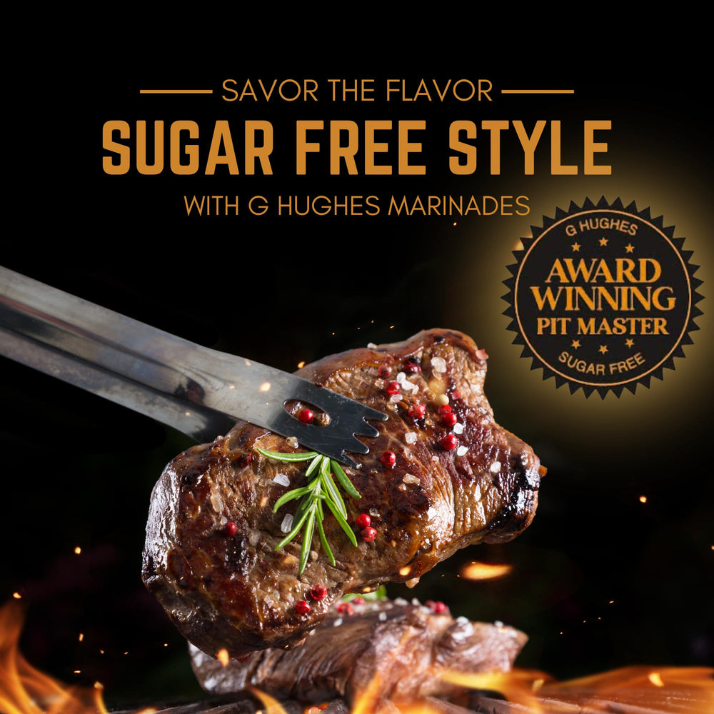 Pouring G Hughes Pineapple Ginger Marinade over grilled chicken