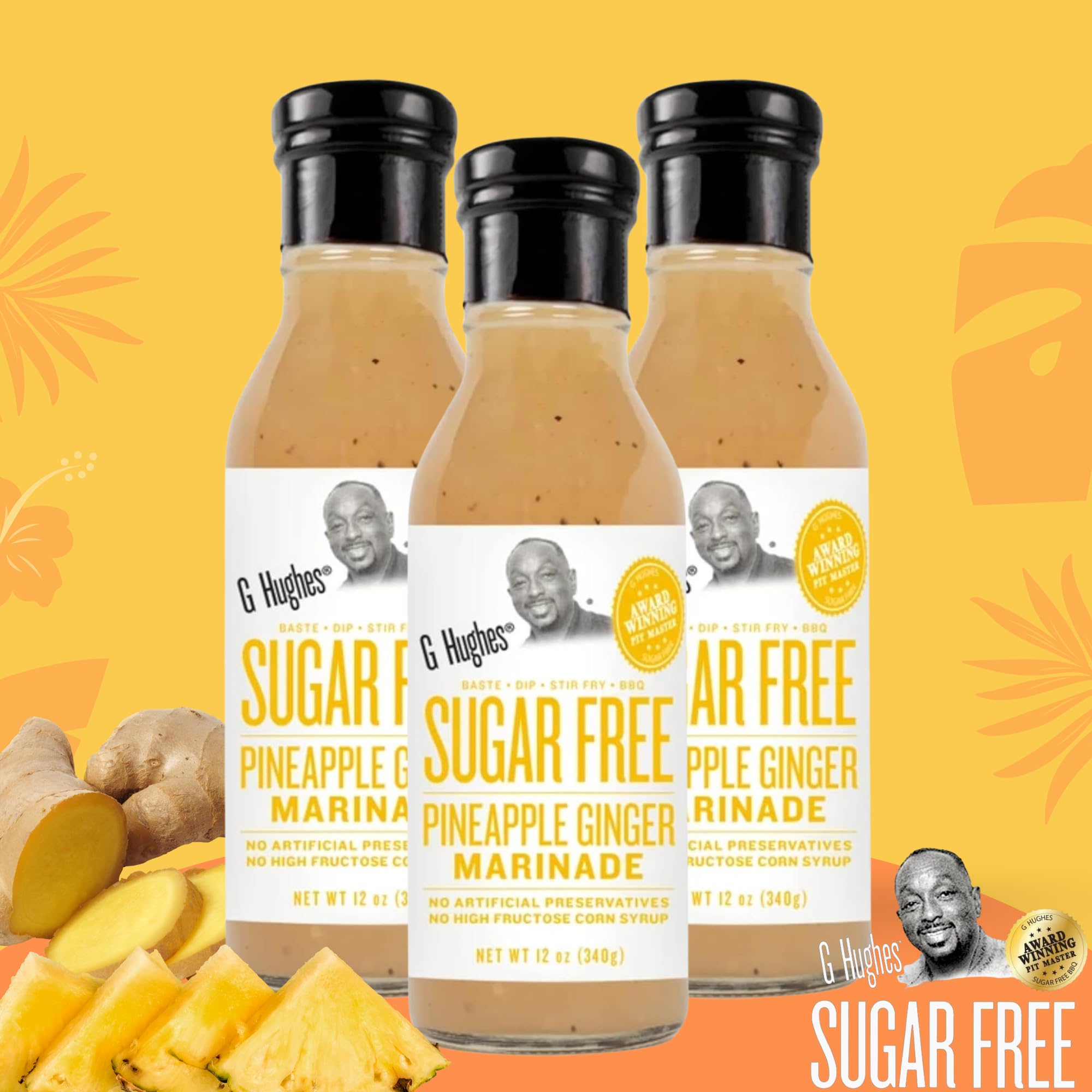 G Hughes Sugar Free BBQ Sauce bottle for guilt-free grilling