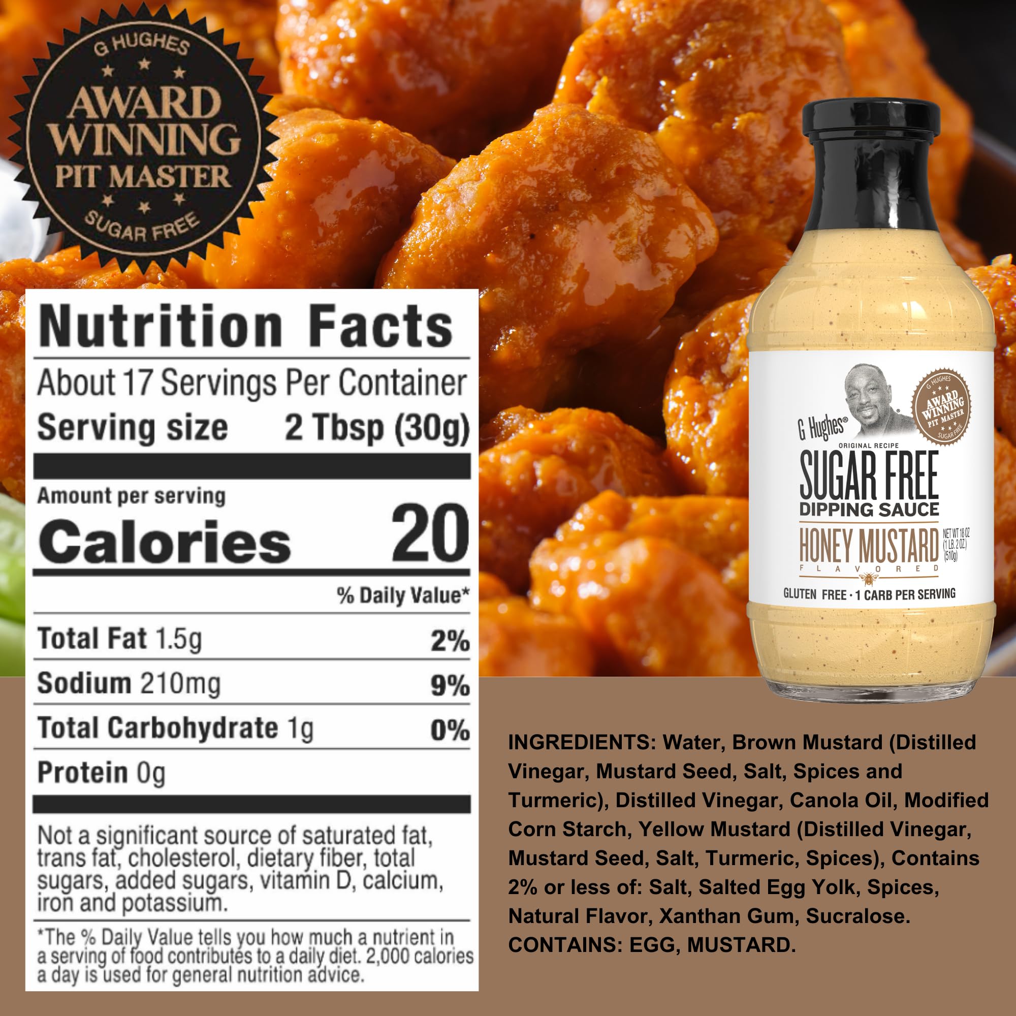 G Hughes Sugar Free BBQ Sauce label close-up showing gluten free claim