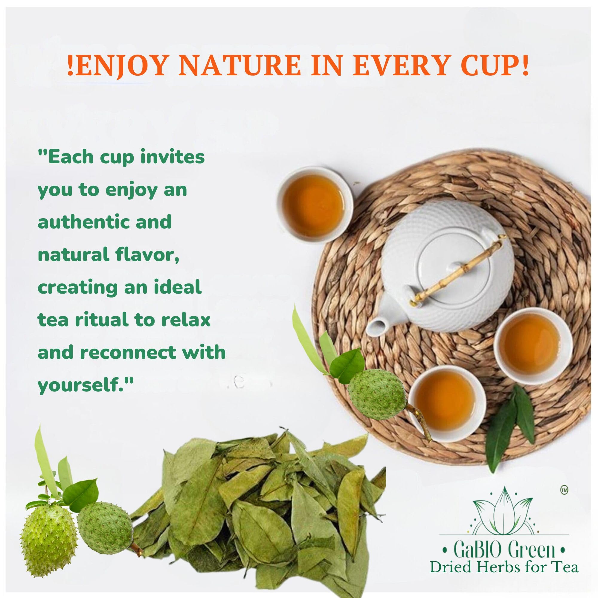 Gabio Green Cold-Brew Soursop Leaves create refreshing cold tea blends.