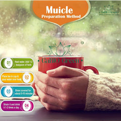 Gabio Green Muicle tea steep shows amber hue and subtle earthy notes.