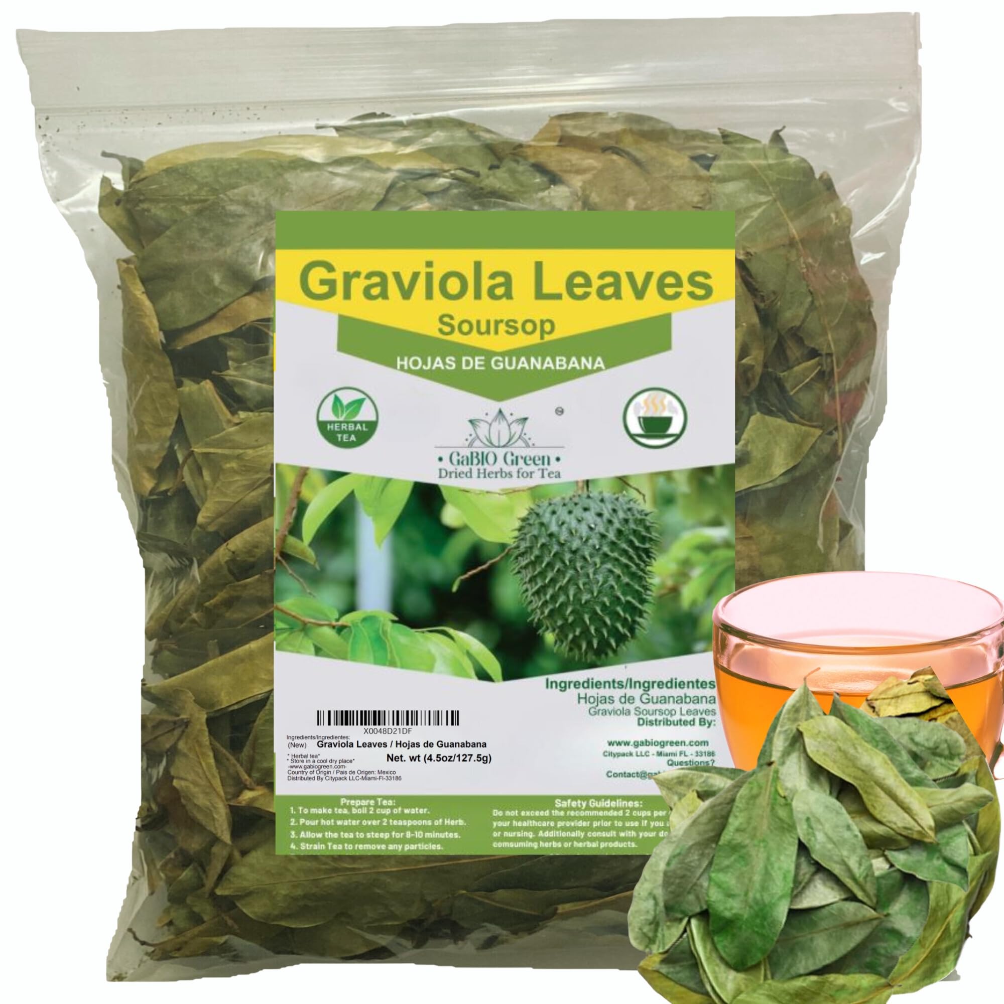 Gabio Green Soursop Leaves Premium provides a large infusion base with aromatic, inviting notes.