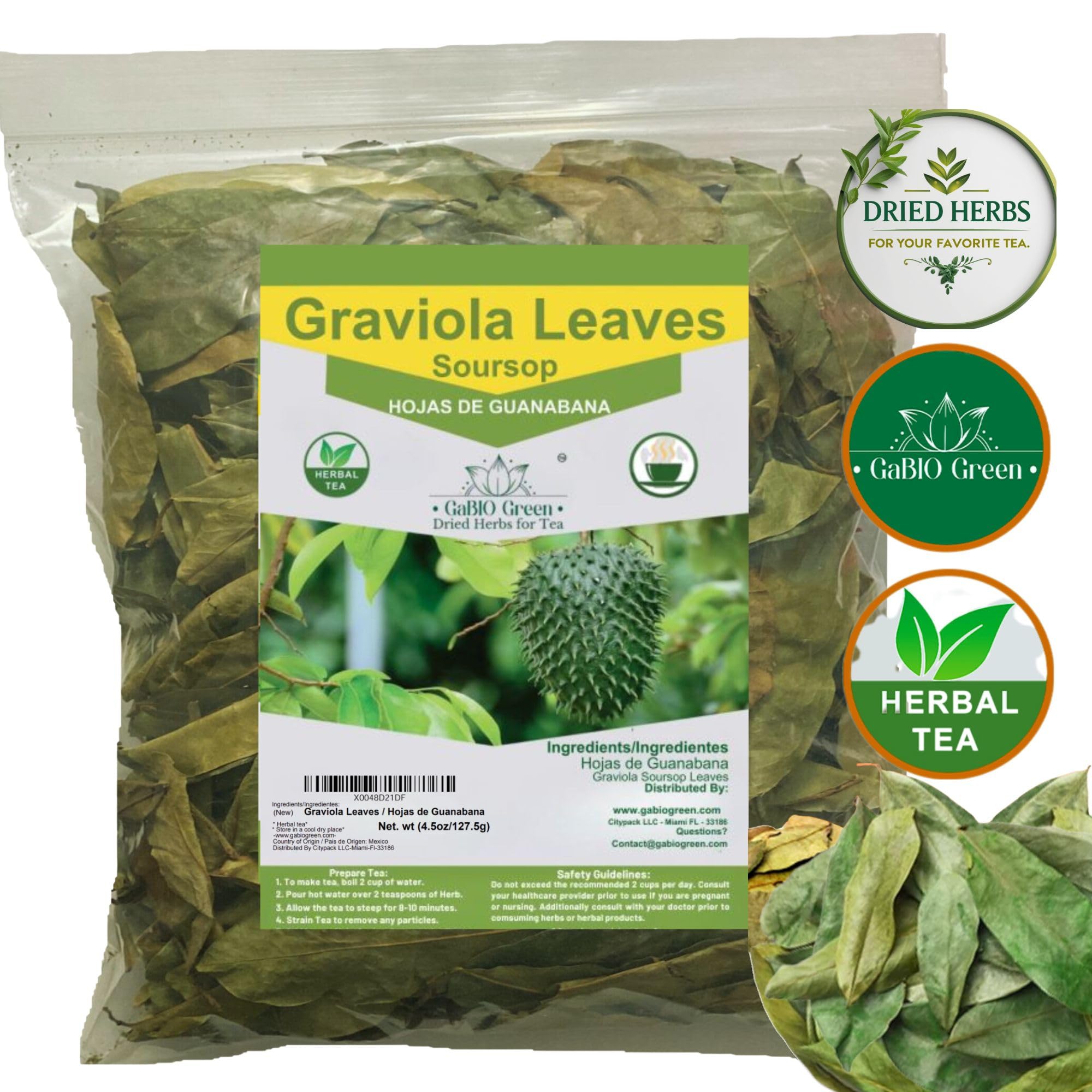 Gabio Green Tea Infusion from soursop leaves offers a smooth hot brew.