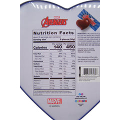 Galerie Avengers Valentines Tin shows caramel-filled chocolates, reusable storage option.
