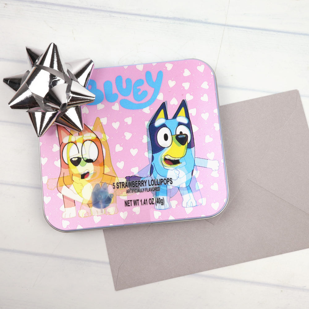Bluey lollipops offer a collectible tin and snack combo for fans.