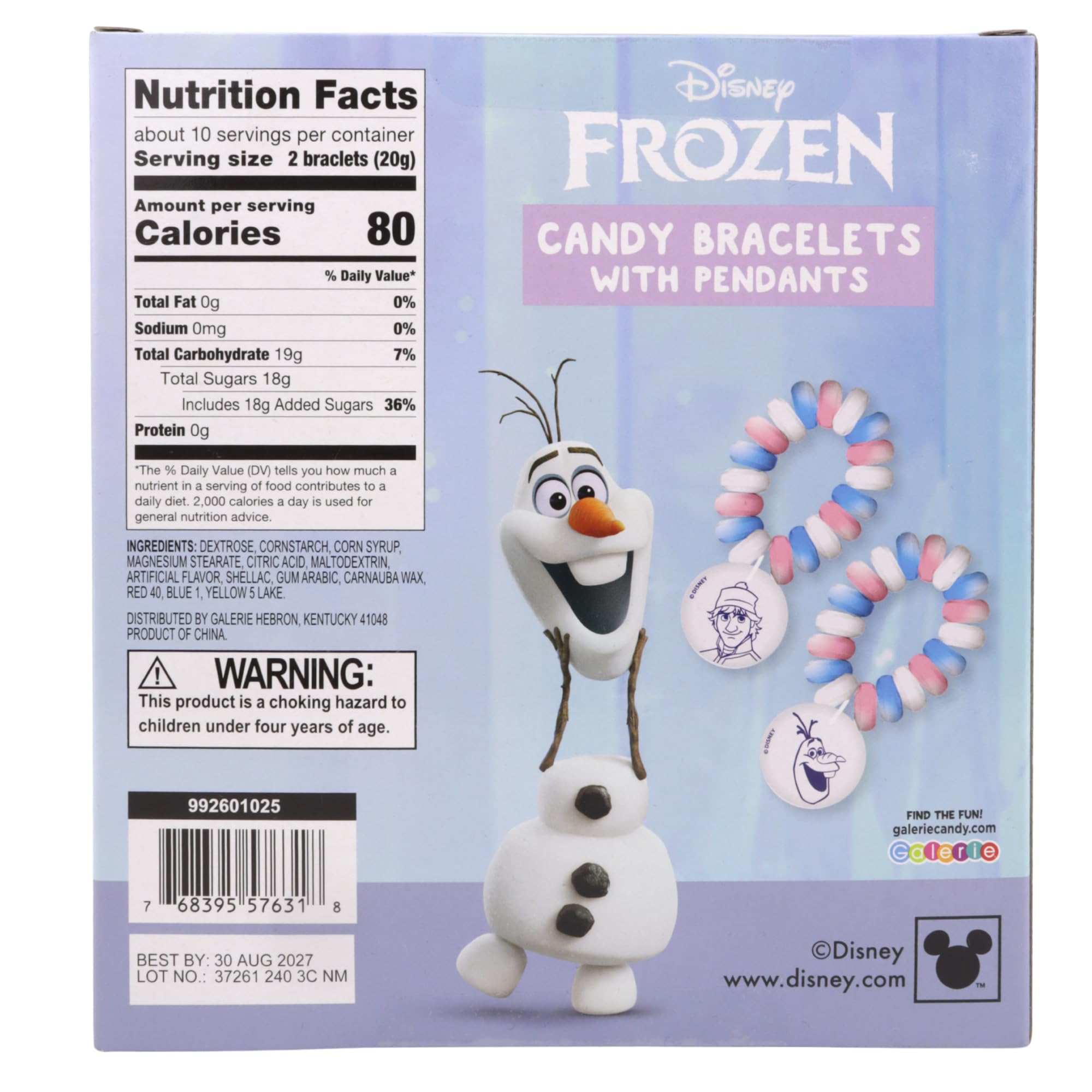 Galerie Disney Frozen bracelets fruity flavors offer a sweet snack at events.