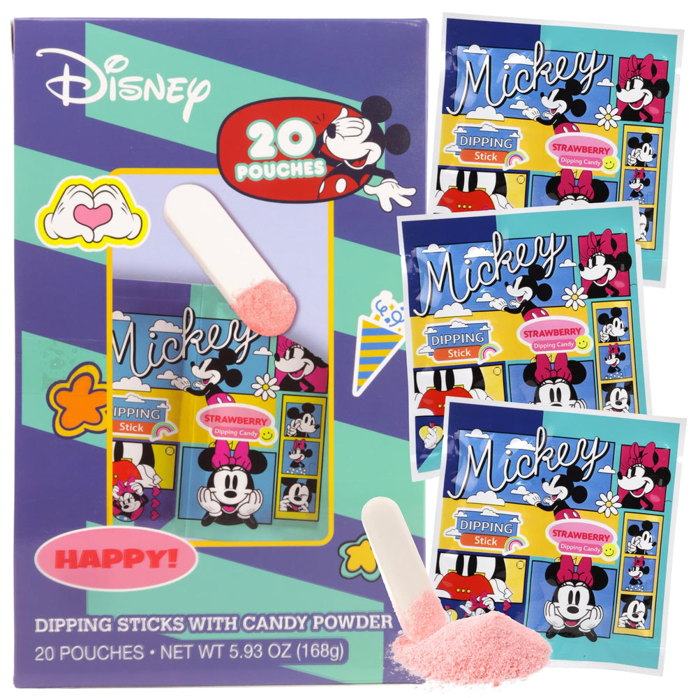 Galerie Disney Mickey and Minnie dipping sticks packaging, perfect for themed birthday party decor.