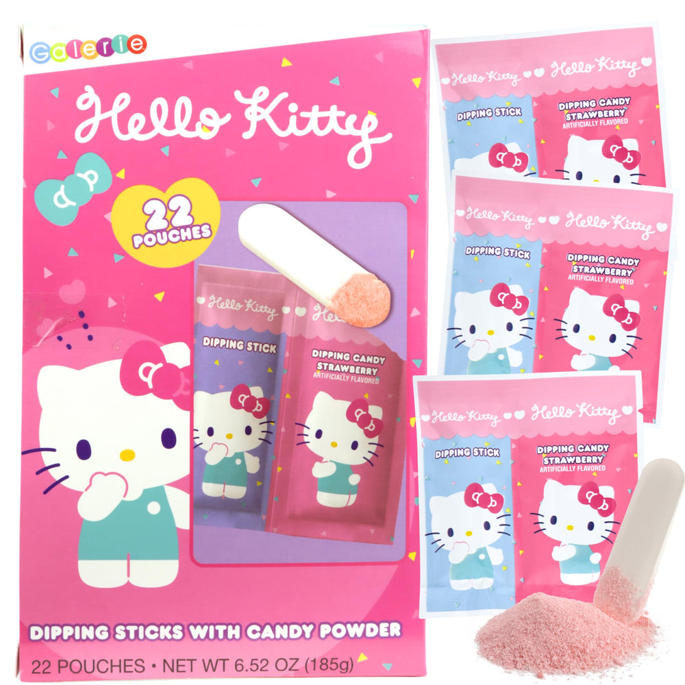 Hello Kitty dipping sticks ready for use as a dessert accessory