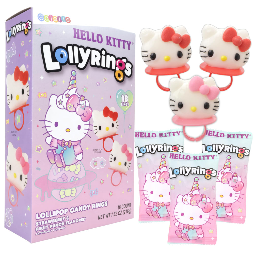 Galerie Hello Kitty lollipop rings in strawberry flavor ready for gifting and snacking