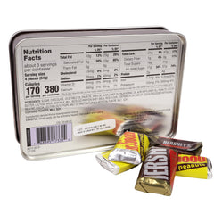 Galerie Hershey's Miniatures tin with chocolates top view, ready-to-share treats.