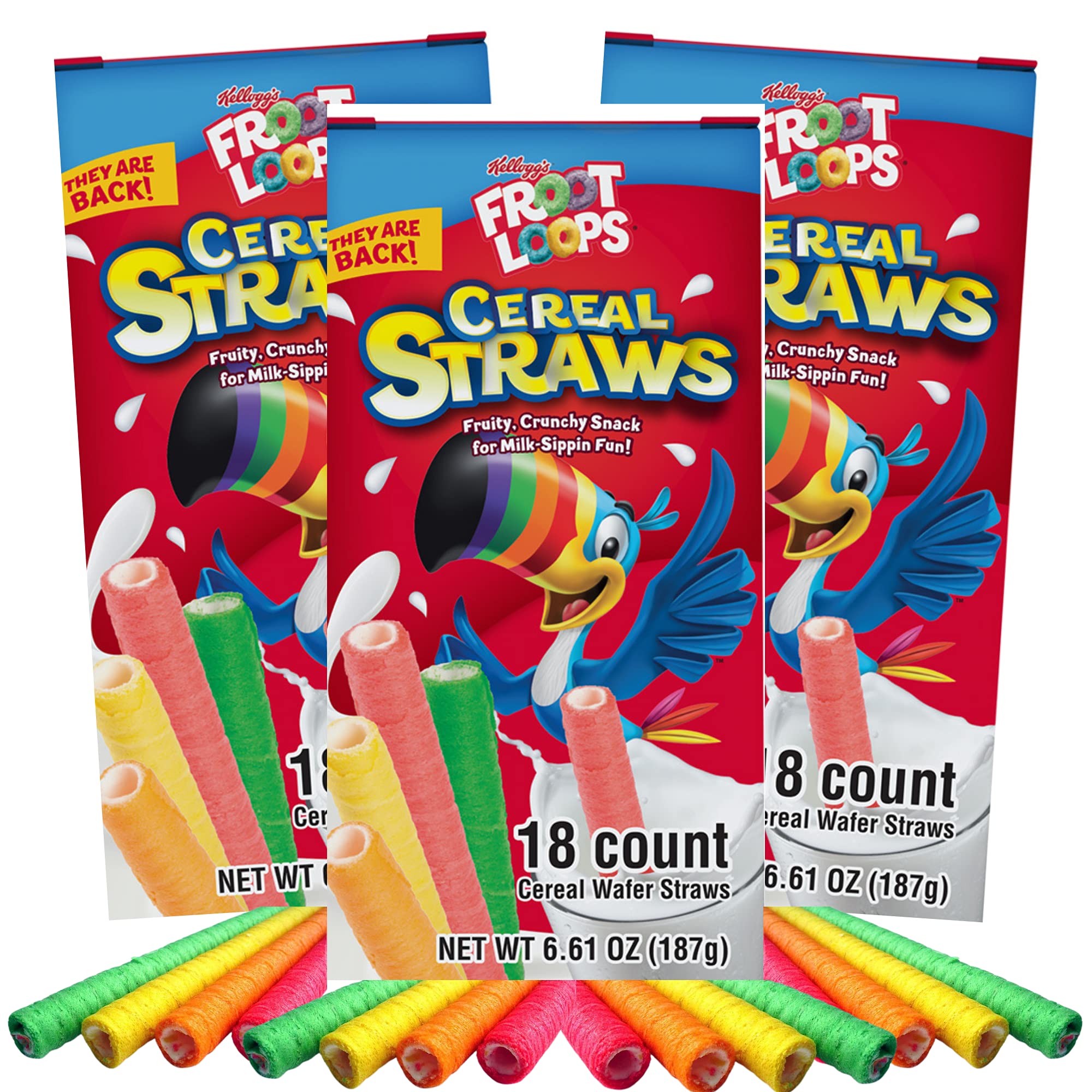 Galerie Kellogg's Froot Loops cereal straws in triple-pack ready to share