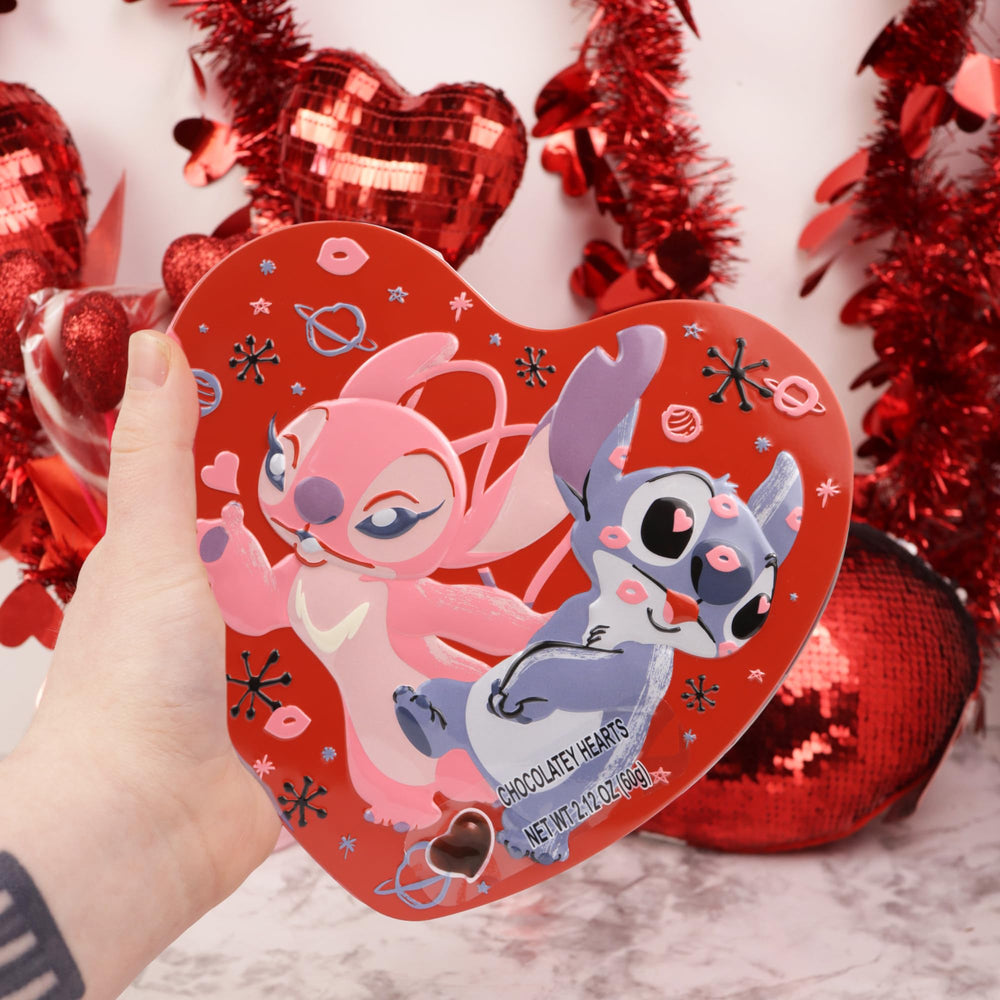 Galerie Lilo and Stitch Valentine tin closeup highlighting durable, reusable keepsake